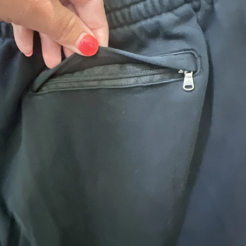 Polo Ralph Lauren Mens XL Jogger Sweatpants Zipper Pockets Black